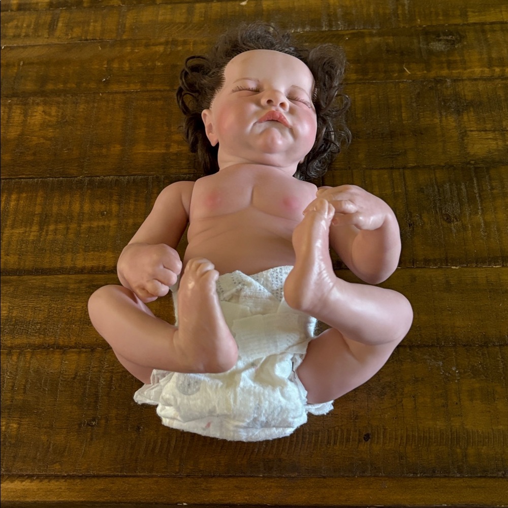 Reborn Baby Doll with Brown Hair